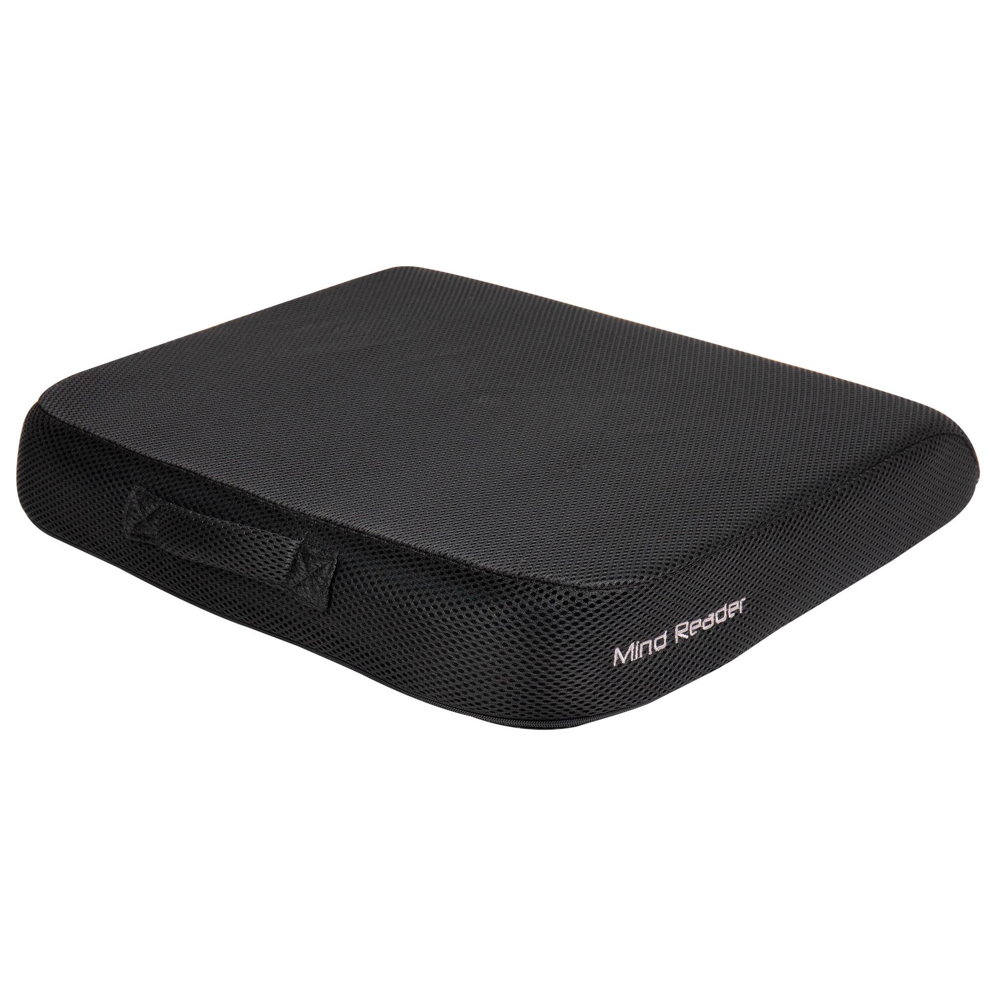Mind Reader 18" Black Anti-Slip Seat Cushion with Carry Handle